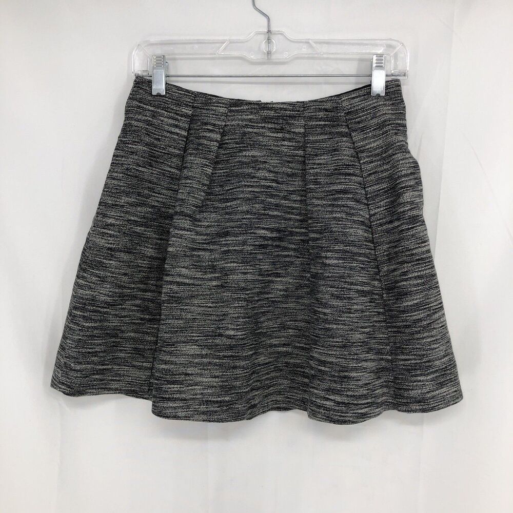 Madewell Black White A Line Pleated Front Casual Academia Mini Skirt 0 (27x16)